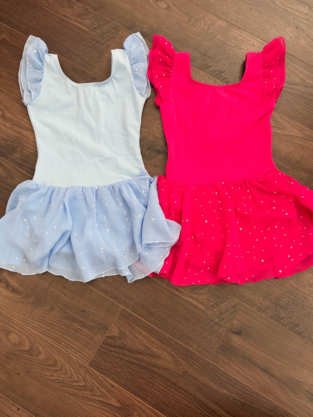 Sparkle Tulle Dance Dress for Girls – Light Blue & Hot Pink